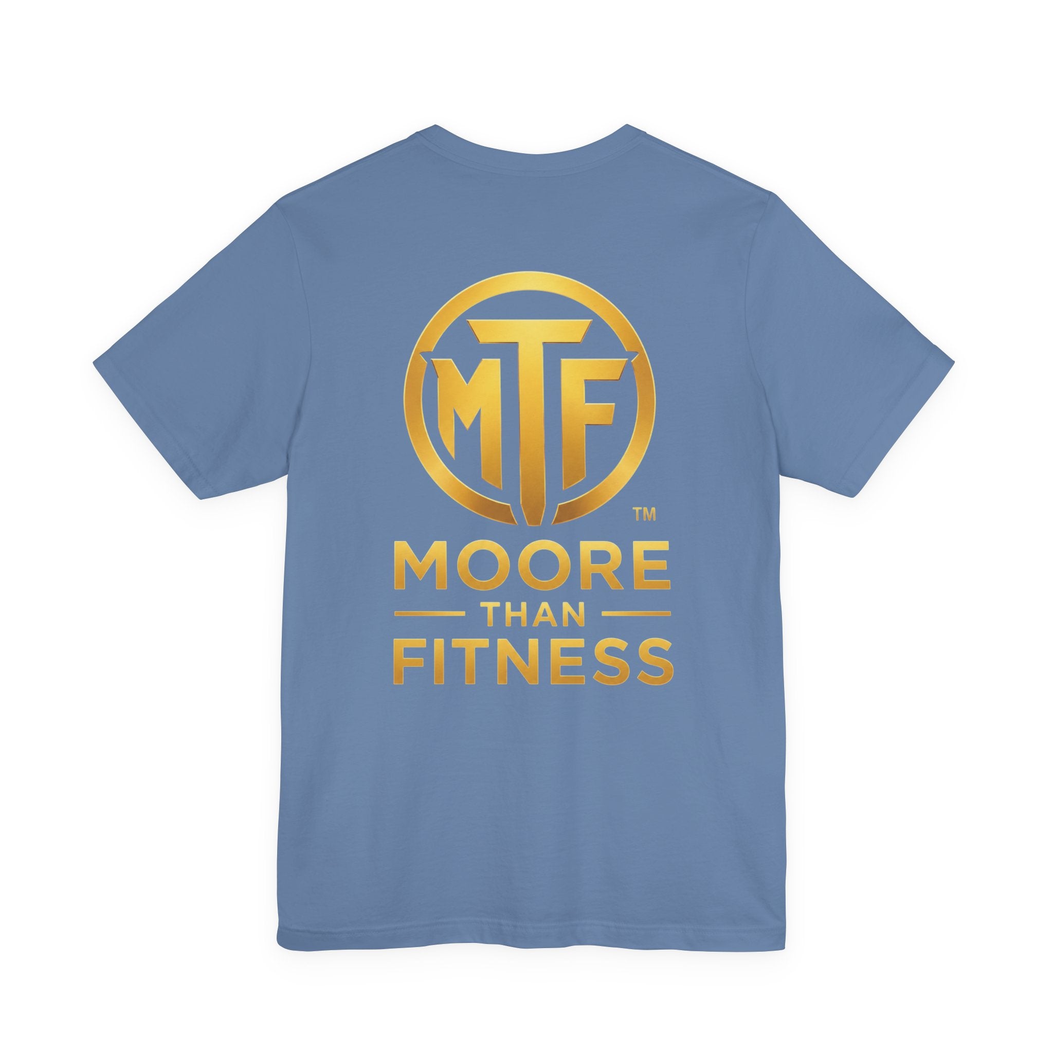 Moore Than Fitness Tee – Gold Logo Short Sleeve Shirt