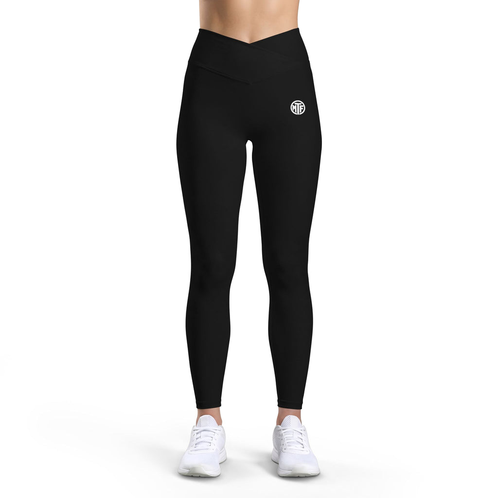 Women's Luxe Leggings — Minimal White Sunburst Logo High-Waist Activewear