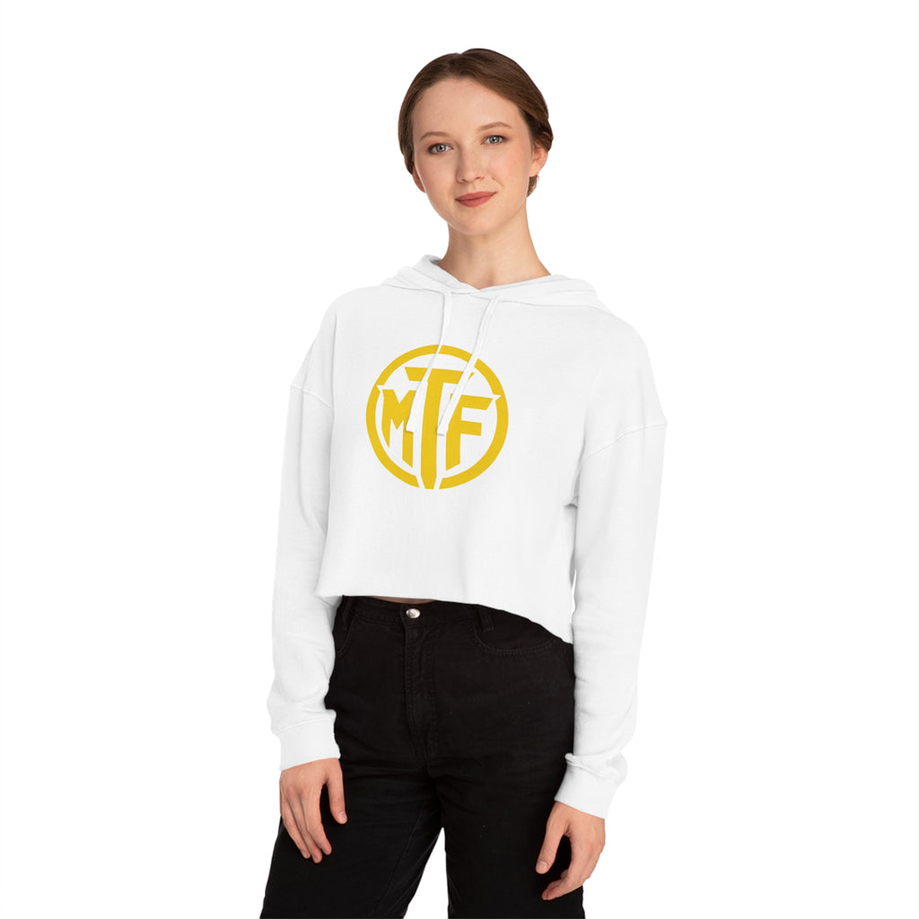 Moore Fitness Cropped Hoodie — "Protect Your Peace, Pursue Your Progress" Women's Athletic Hoodie
