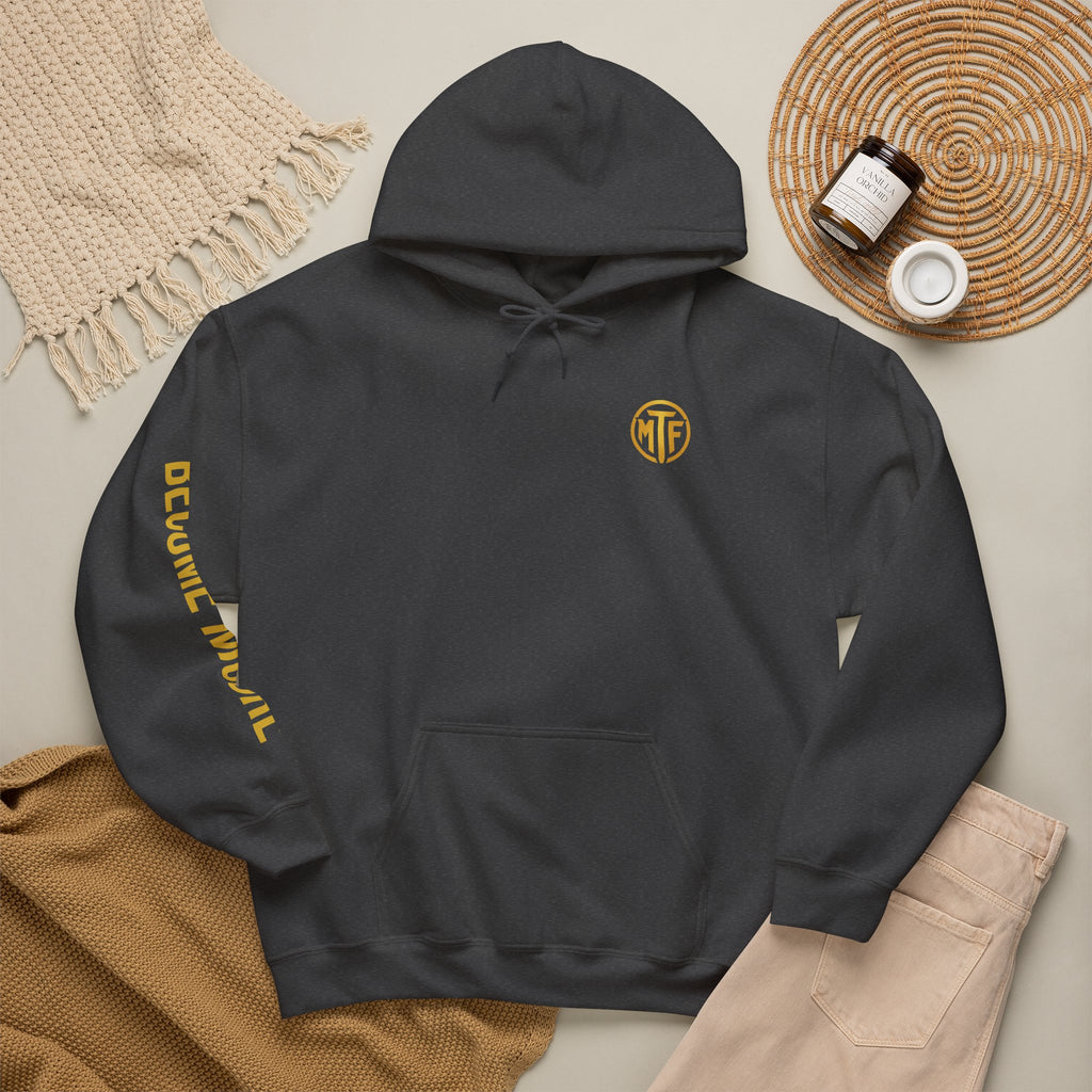 Signature Moore Than Fitness Logo Hoodie — "Become Moore" Sleeve Pullover