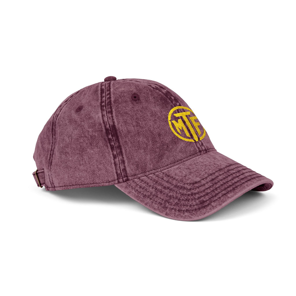 Vintage Embroidered Cap — Distressed Monogram Dad Hat