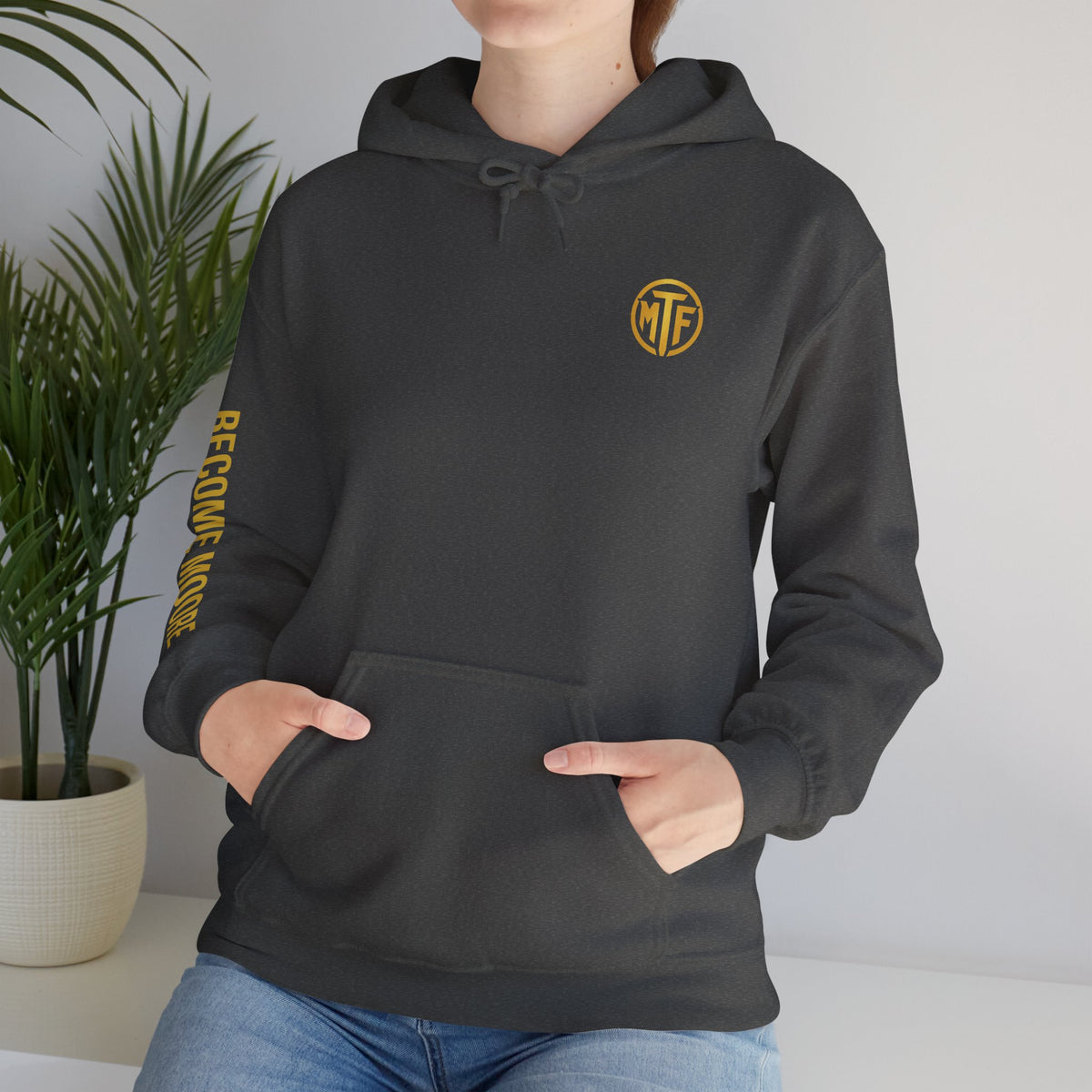 Signature Moore Than Fitness Logo Hoodie — "Become Moore" Sleeve Pullover