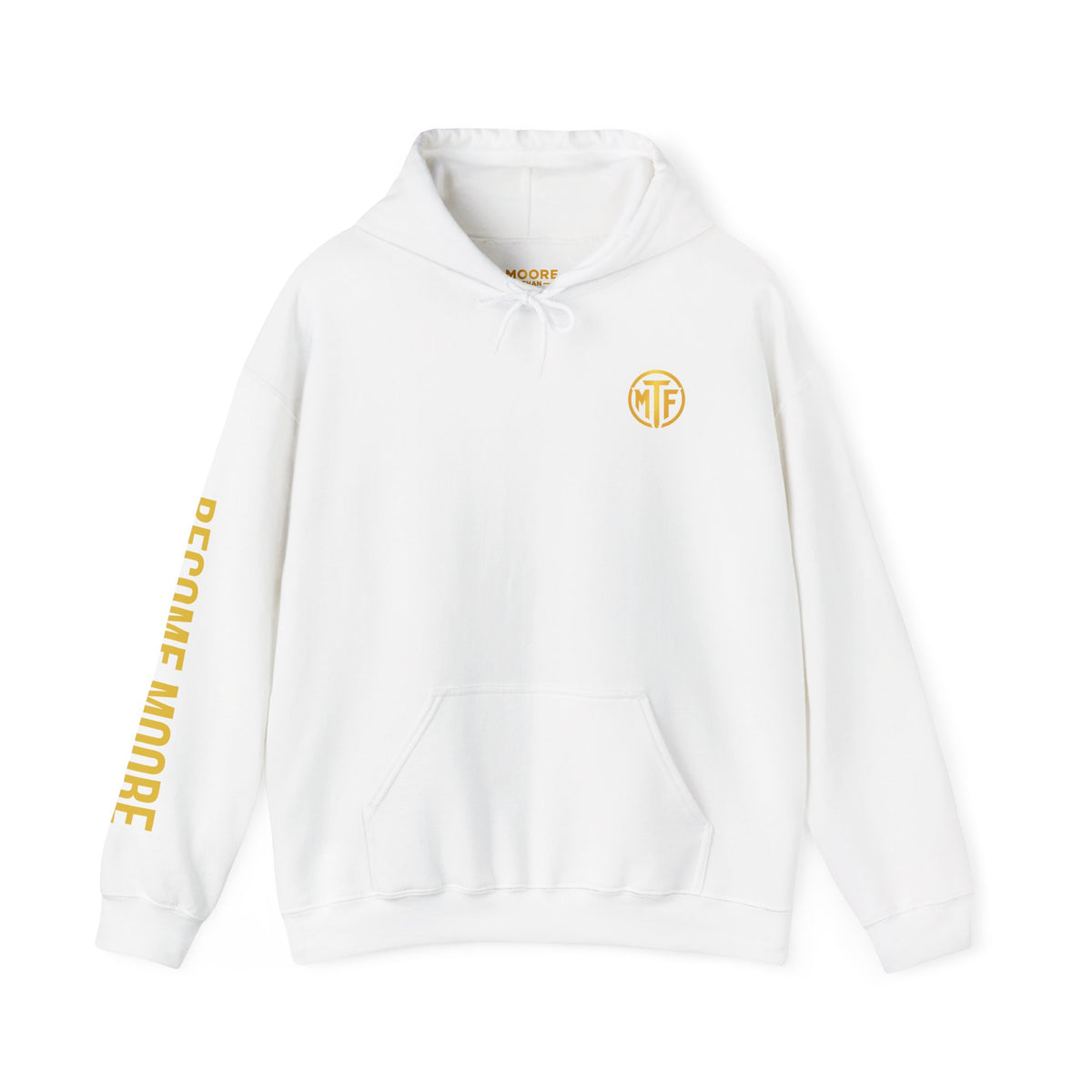 Signature Moore Than Fitness Logo Hoodie — "Become Moore" Sleeve Pullover