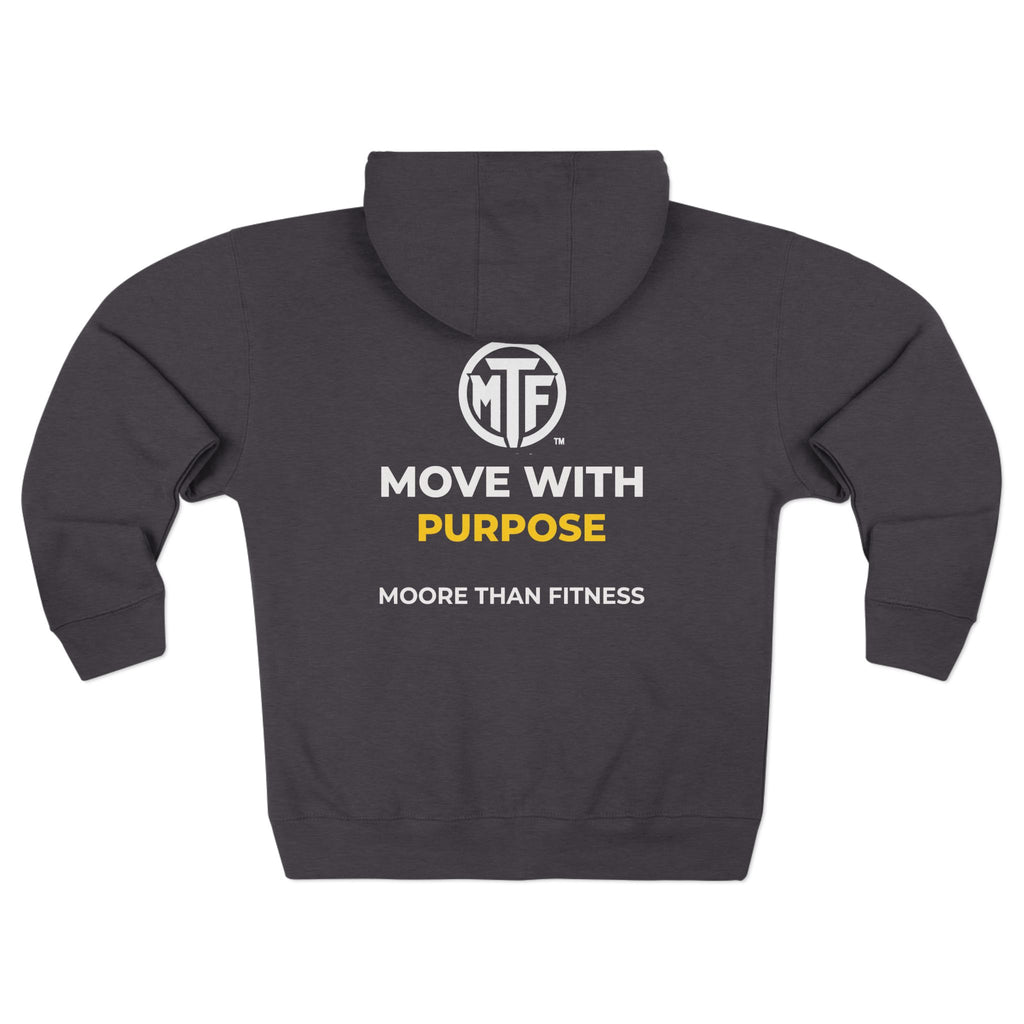 Move With Purpose Zip Hoodie — Moore Than Fitness Logo Fitness Hoodie