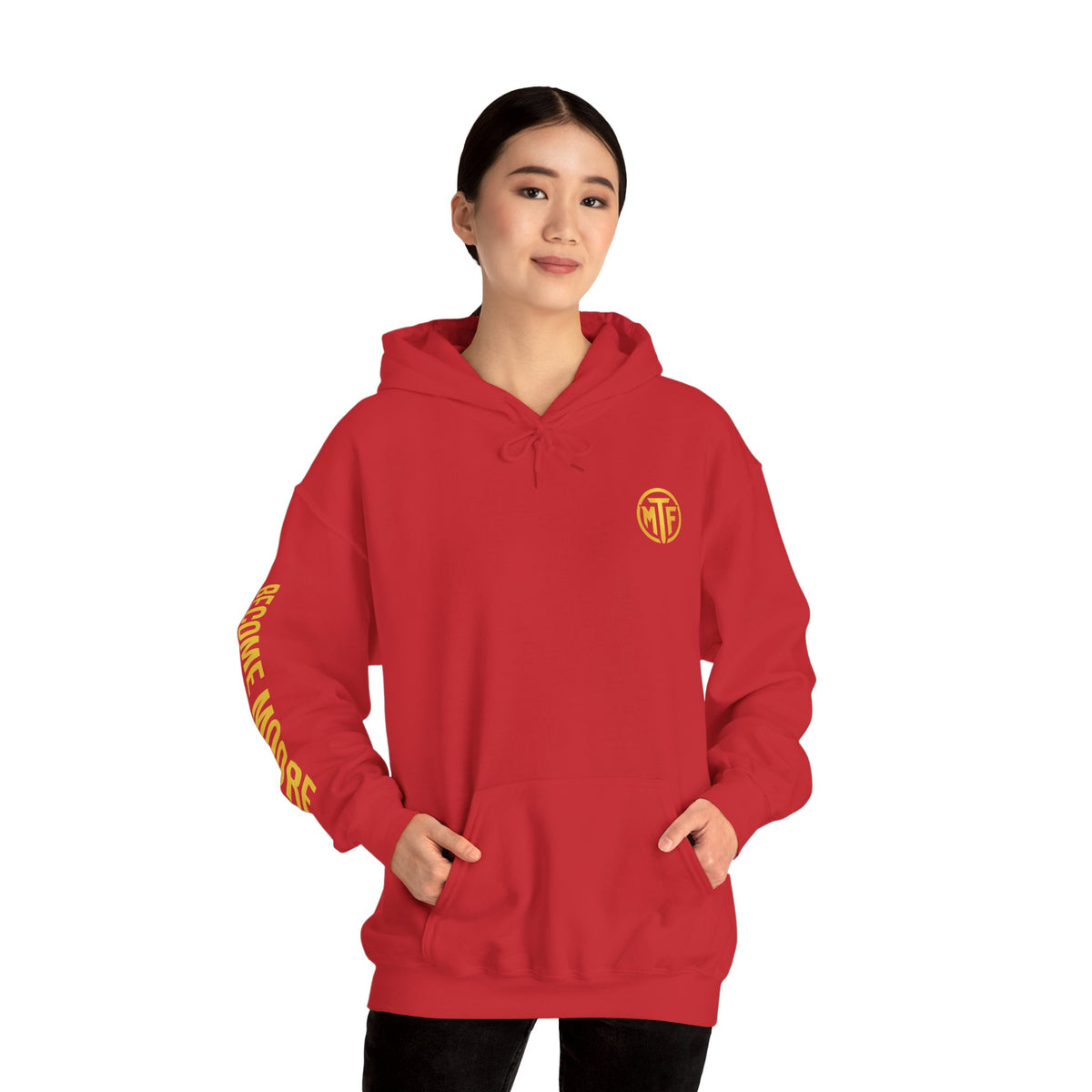 Signature Moore Than Fitness Logo Hoodie — "Become Moore" Sleeve Pullover