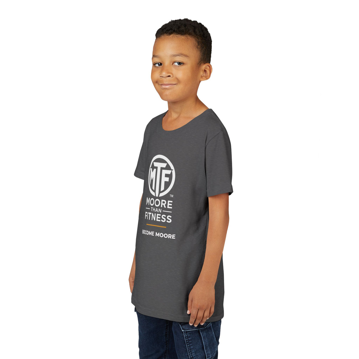 Youth Tee — Moore Than Fitness 'Become Moore' Logo Tee (Move With Purpose)