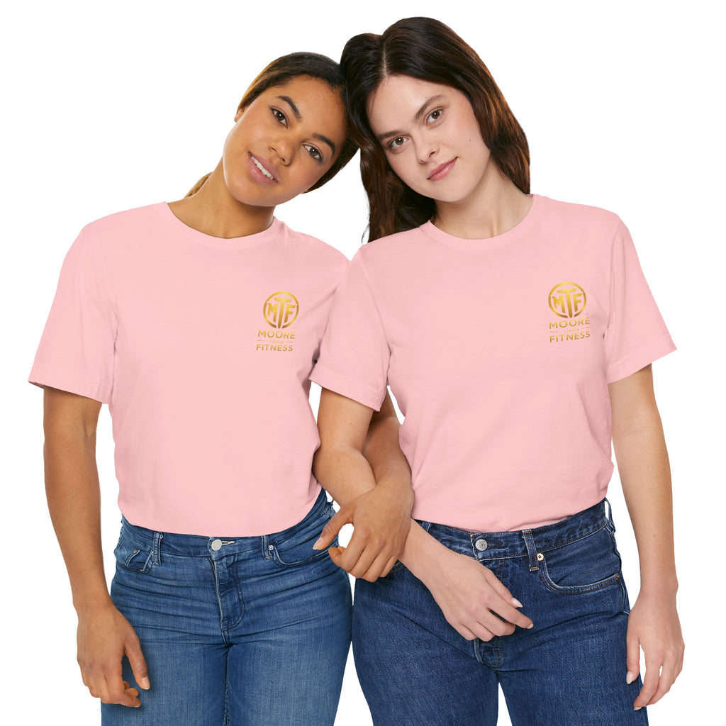 Moore Than Fitness Tee – Gold Logo Short Sleeve Shirt