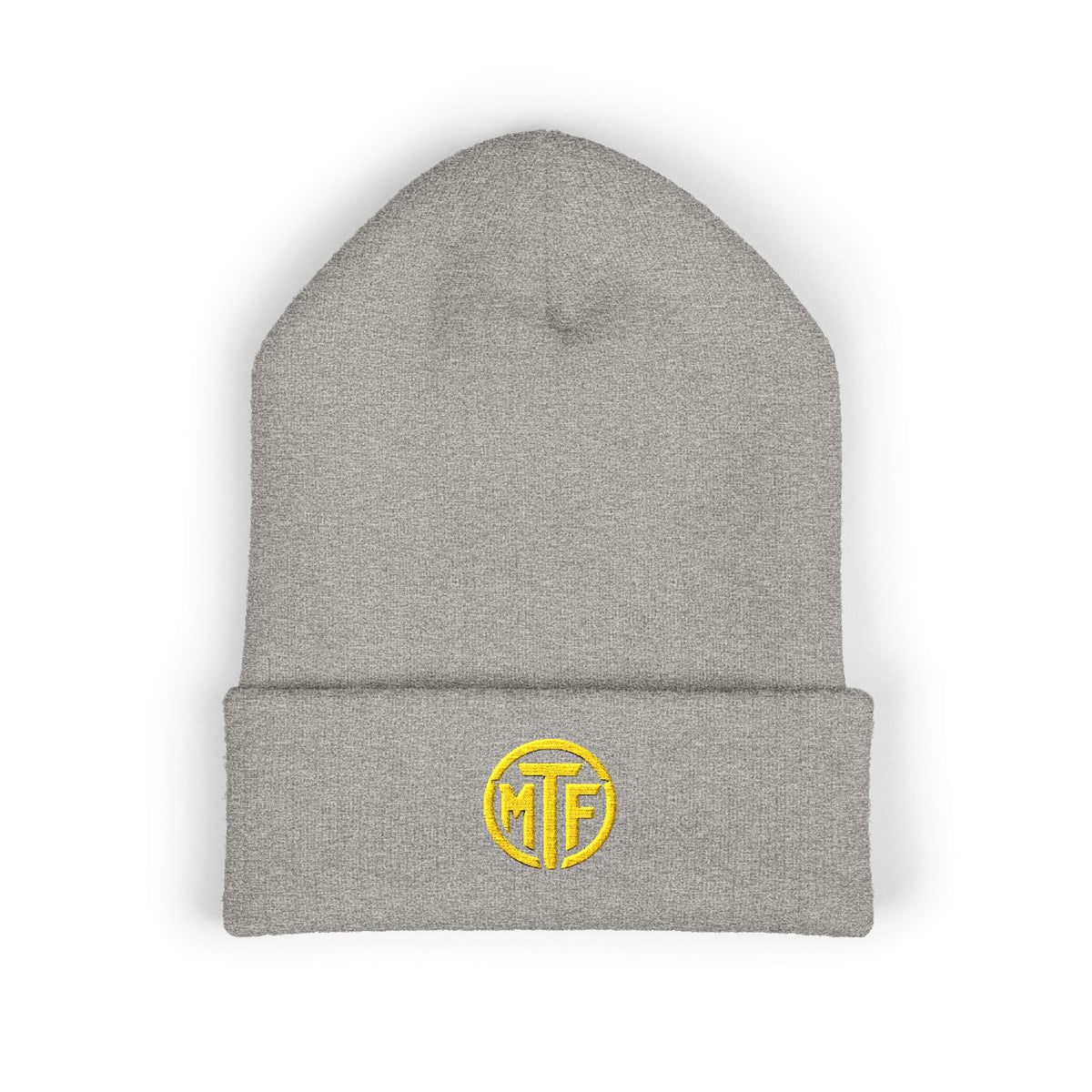 Embroidered Monogram Cuffed Beanie — Classic Knit Winter Hat