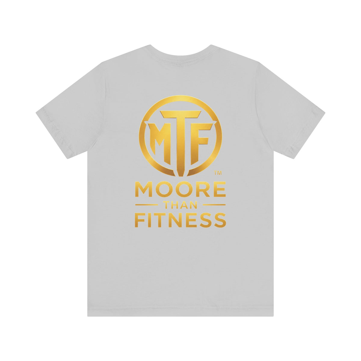 Moore Than Fitness Tee – Gold Logo Short Sleeve Shirt