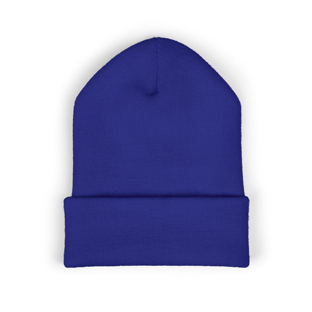 Embroidered Monogram Cuffed Beanie — Classic Knit Winter Hat