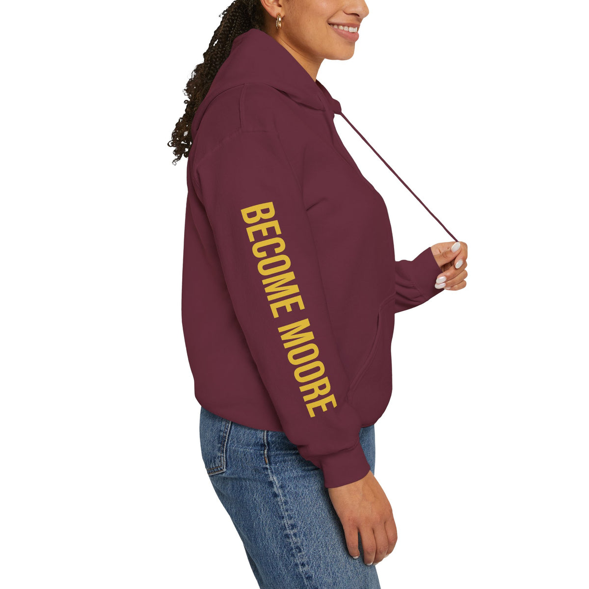 Signature Moore Than Fitness Logo Hoodie — "Become Moore" Sleeve Pullover