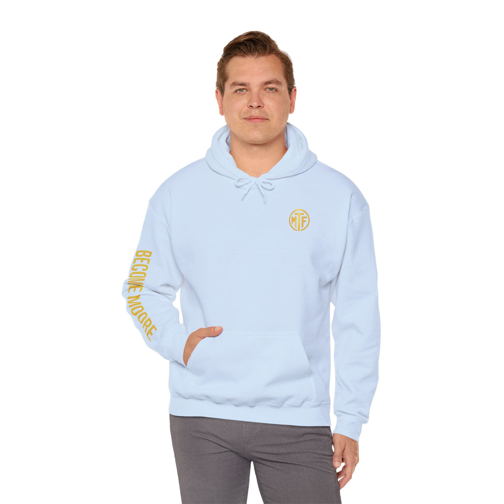 Signature Moore Than Fitness Logo Hoodie — "Become Moore" Sleeve Pullover