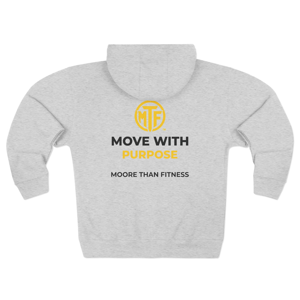 Move With Purpose Zip Hoodie — Moore Than Fitness Logo Fitness Hoodie