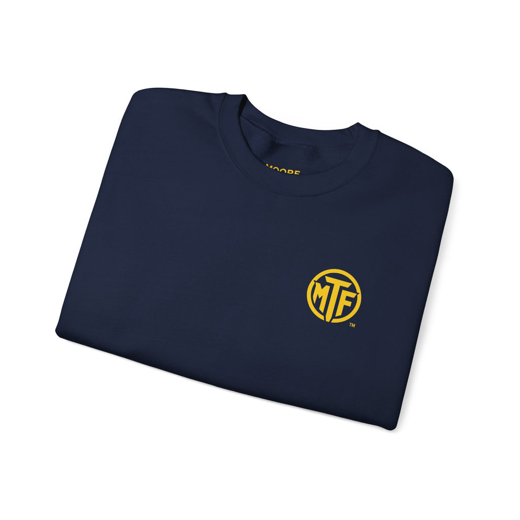 Crewneck Sweatshirt — "Unfinished by Design" Minimal Logo Pullover