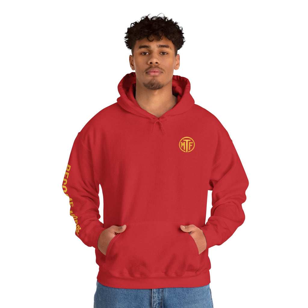 Signature Moore Than Fitness Logo Hoodie — "Become Moore" Sleeve Pullover