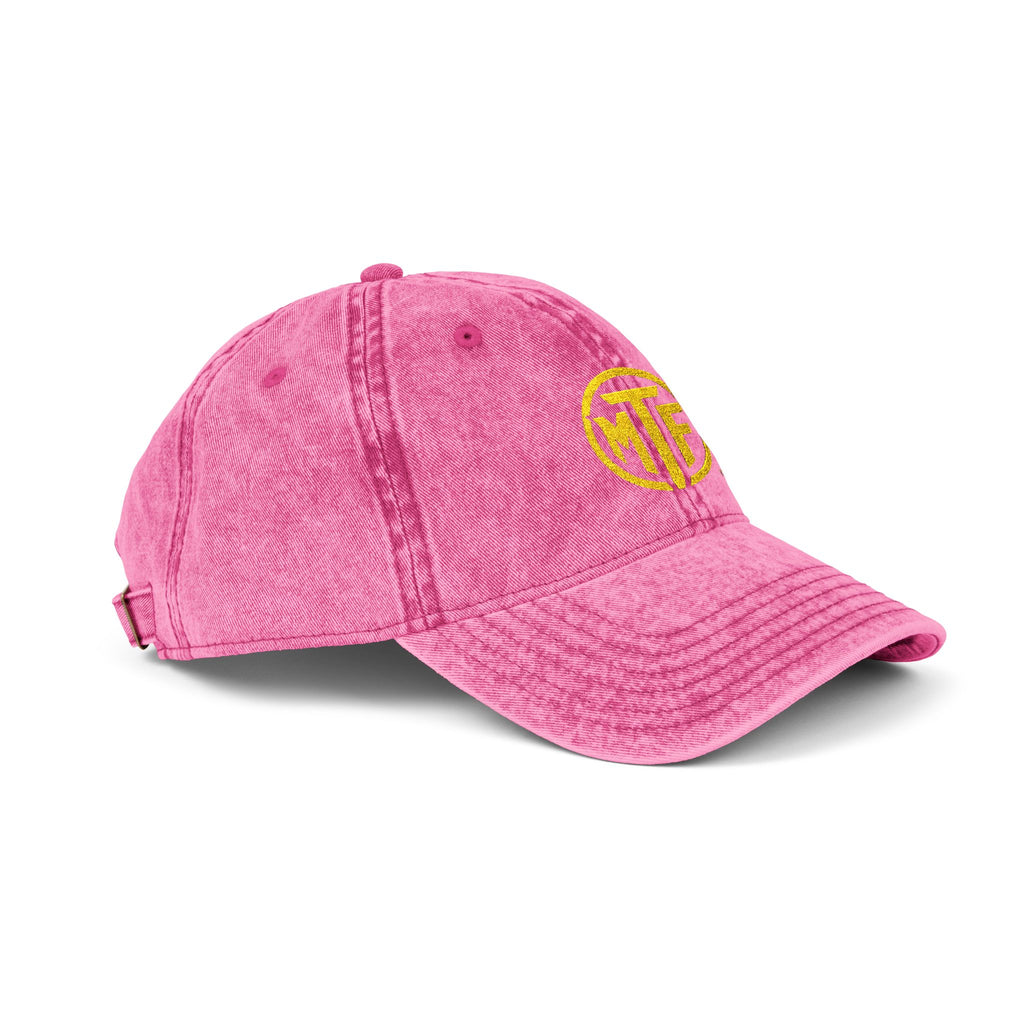 Vintage Embroidered Cap — Distressed Monogram Dad Hat