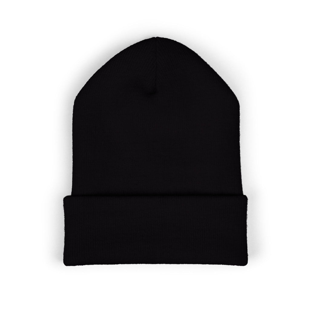 Embroidered Monogram Cuffed Beanie — Classic Knit Winter Hat