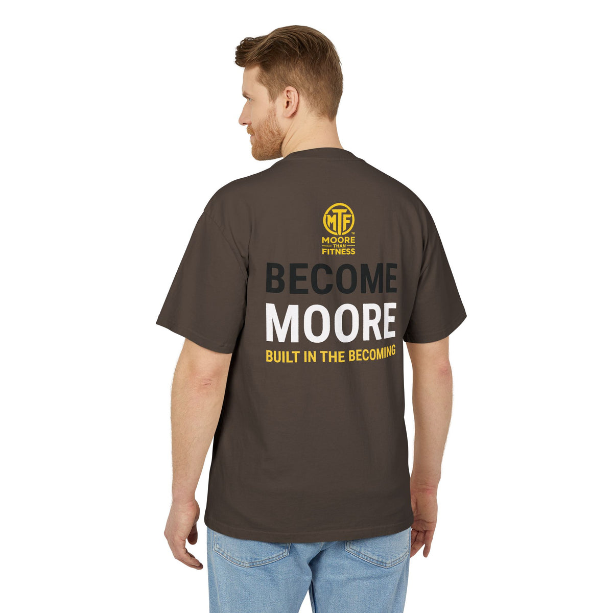 Become Moore Tee — 'Become Moore: Built in the Becoming' Motivational Crewneck