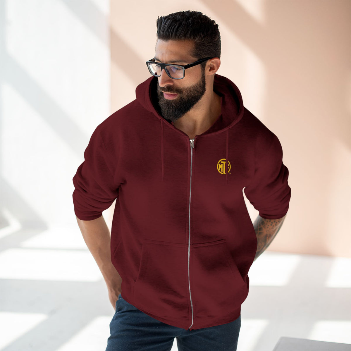 Move With Purpose Zip Hoodie — Moore Than Fitness Logo Fitness Hoodie