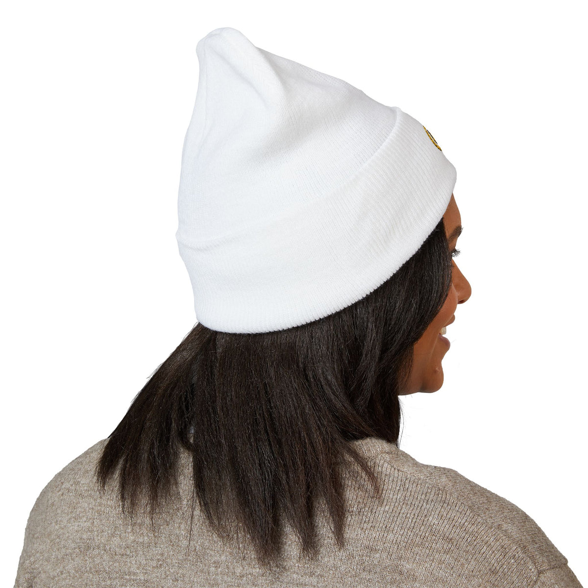 Embroidered Monogram Cuffed Beanie — Classic Knit Winter Hat