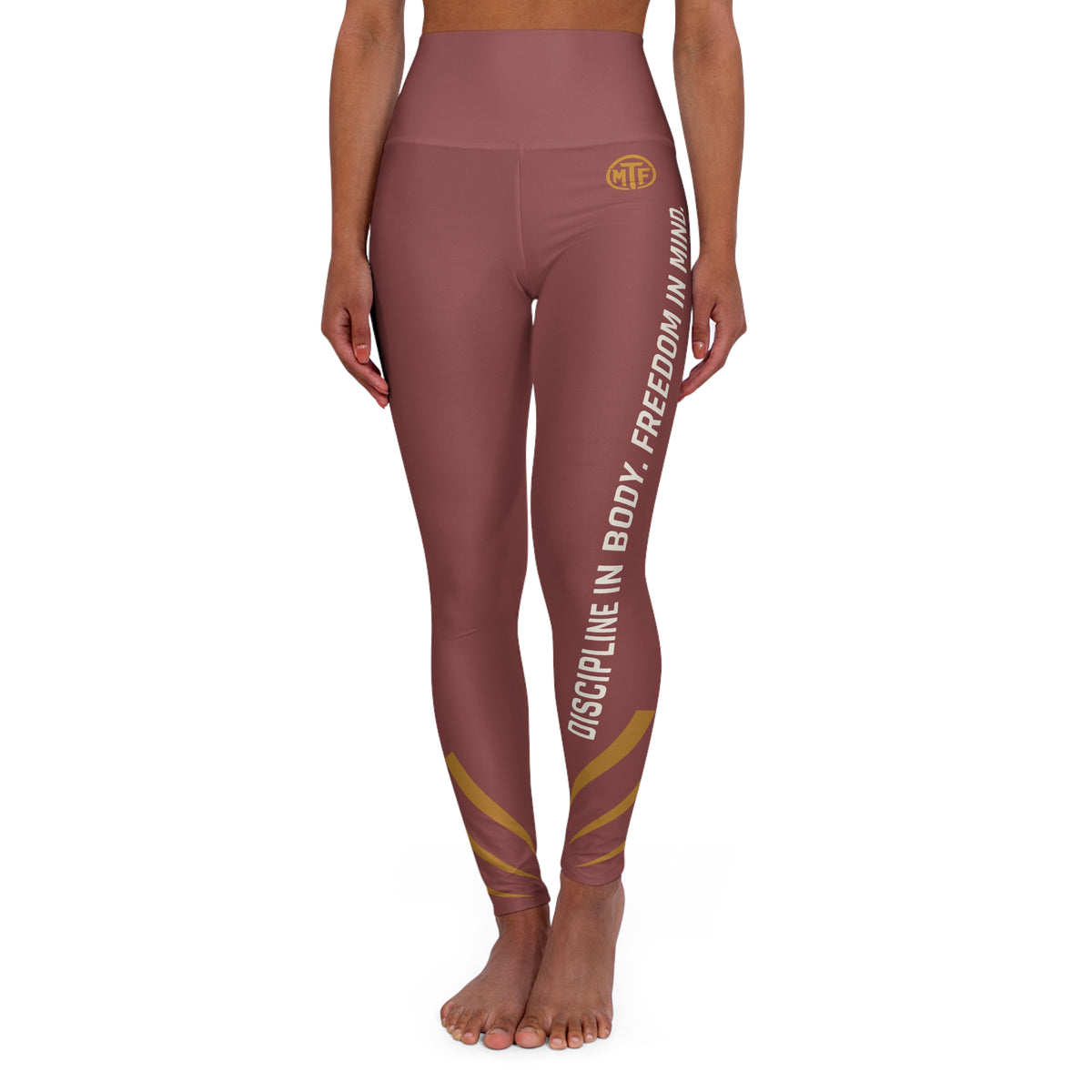 High-Waist Yoga Leggings — "Discipline in Body, Freedom in Mind" Sculpting Activewear
