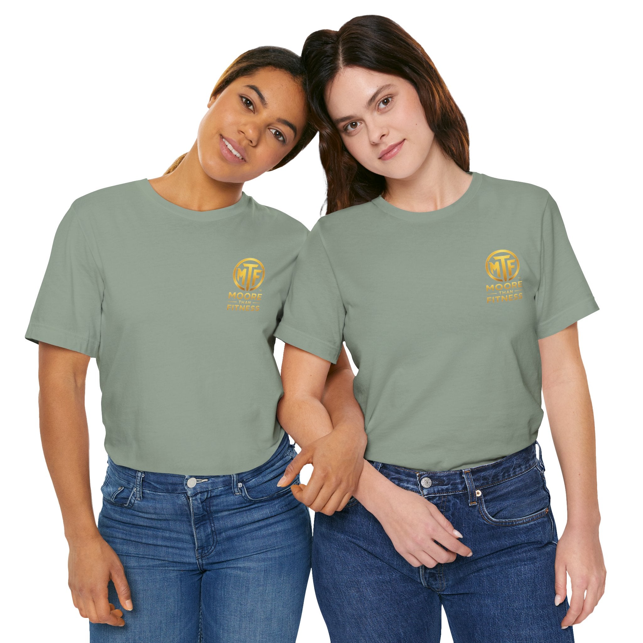 Moore Than Fitness Tee – Gold Logo Short Sleeve Shirt